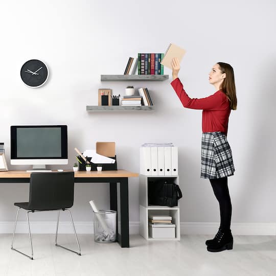 Sorbus Floating Faux Wood Shelf